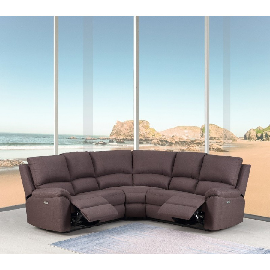 GUF 9241 Sectional with Power Recliners - Brown, Chanille