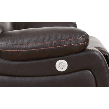 GUF - 9422 Power Reclining Console Loveseat in Brown, Leather Air