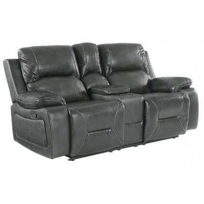 GUF - 9422 Console Loveseat in Gray, Leather Air/Match