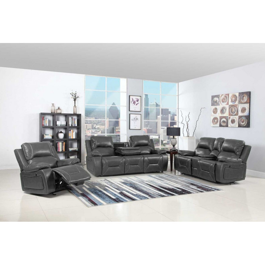 GUF - 9422 Sofa Set in Gray, Leather Air/Match
