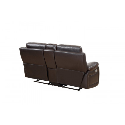 GUF - 9422 Power Reclining Console Loveseat in Brown, Leather Air