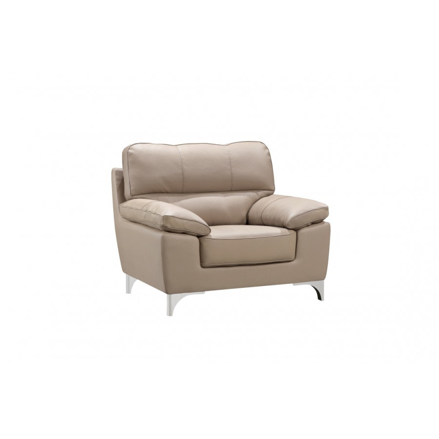 GUF - 9436 Armchair in Beige, Leather Gel/Match