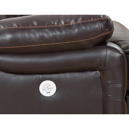 GUF 9442 Power Reclining Console Loveseat - Brown, Leather Air