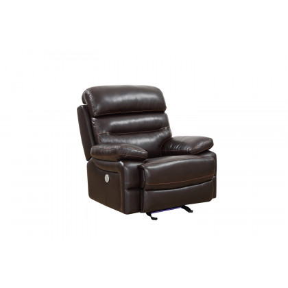 GUF 9442 Power Reclining Chair - Brown, Leather Air
