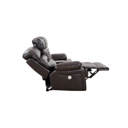 GUF 9442 Power Reclining Console Loveseat - Brown, Leather Air