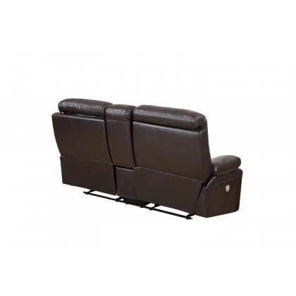 GUF 9442 Power Reclining Console Loveseat - Brown, Leather Air