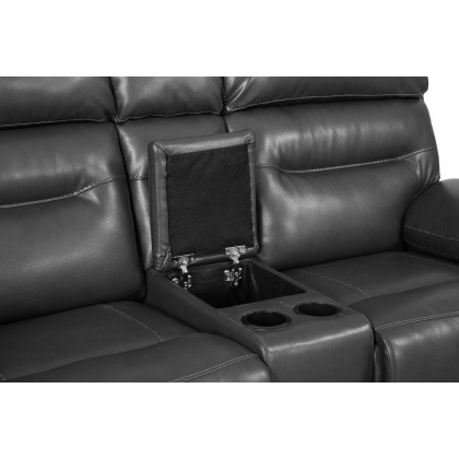 GUF 9442 Console Loveseat - Gray, Leather Air