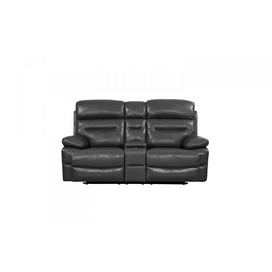 GUF 9442 Console Loveseat - Gray, Leather Air