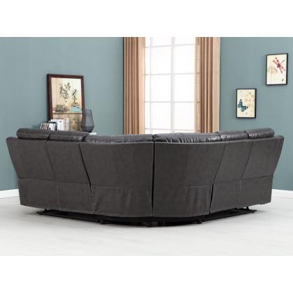 GUF 9443 Sectional - Dark Gray, Leather Air