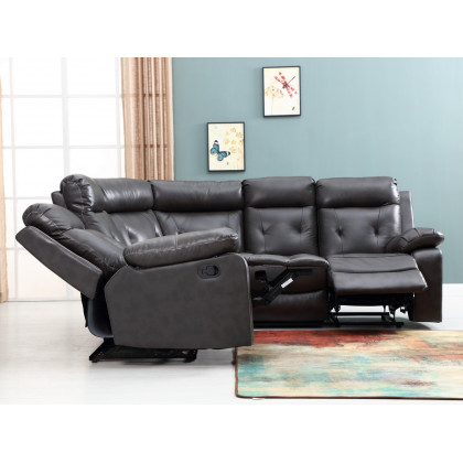 GUF 9443 Sectional - Dark Gray, Leather Air