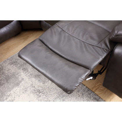 GUF 9443 Sectional with Power Recliners - Dark Gray, Leather Air