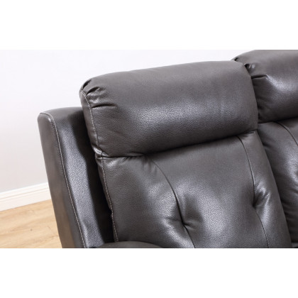 GUF 9443 Sectional with Power Recliners - Dark Gray, Leather Air