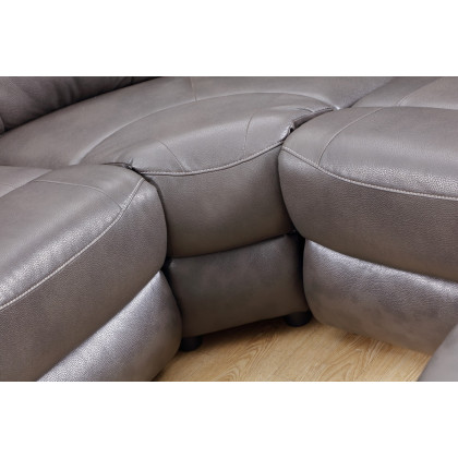 GUF 9443 Sectional with Power Recliners - Dark Gray, Leather Air