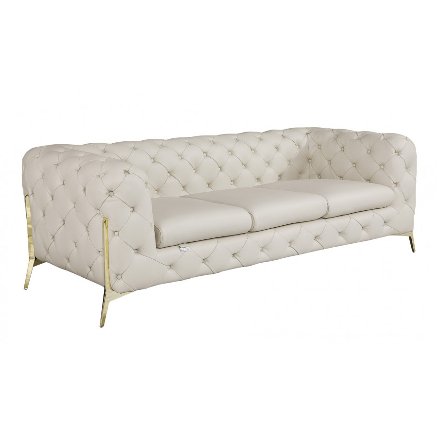 GUF 970 Sofa with 2 Chair Set - Beige, Genuine Leather