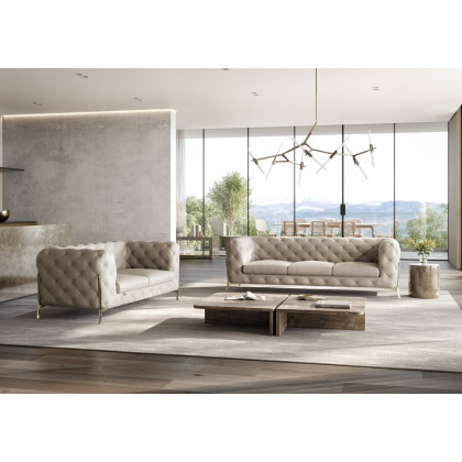 GUF 970 Sofa with Loveseat - Beige, Genuine Italian Leather