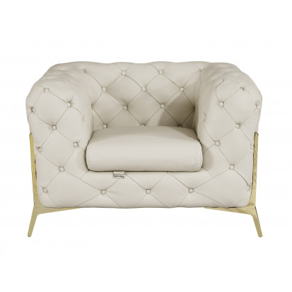 GUF 970 Sofa with 2 Chair Set - Beige, Genuine Leather