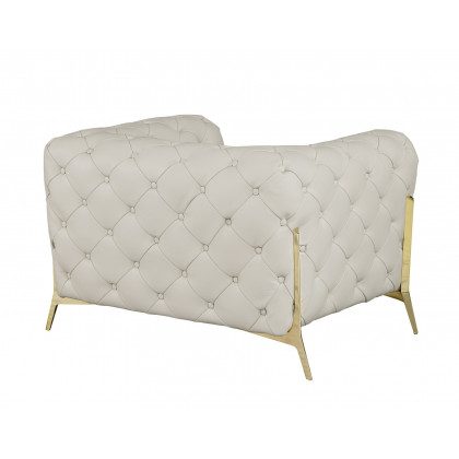 GUF 970 Sofa with 2 Chair Set - Beige, Genuine Leather