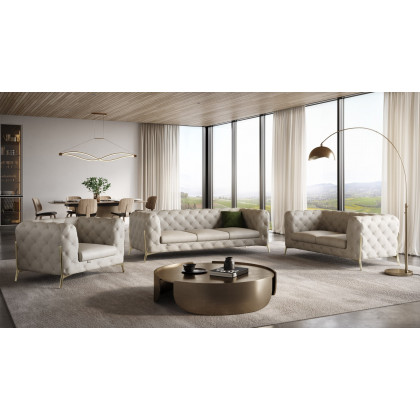 GUF 970 Sofa Set - Beige, Genuine Italian Leather