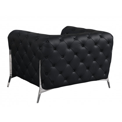 GUF 970 Sofa with 2 Chair Set - Black, Genuine Leather