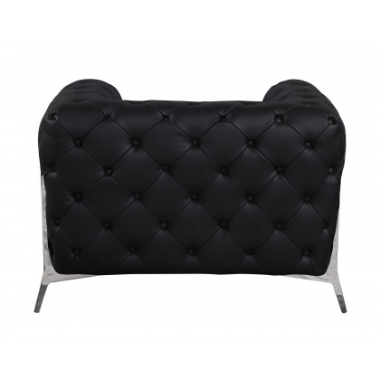 GUF 970 Sofa with 2 Chair Set - Black, Genuine Leather