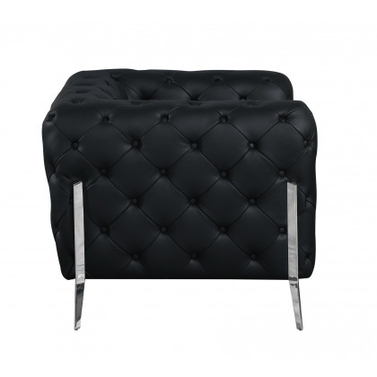 GUF 970 Sofa with 2 Chair Set - Black, Genuine Leather