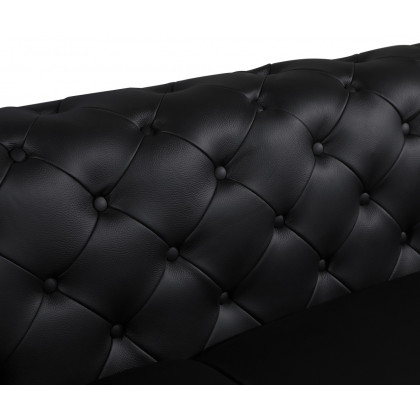 GUF 970 Sofa with 2 Chair Set - Black, Genuine Leather