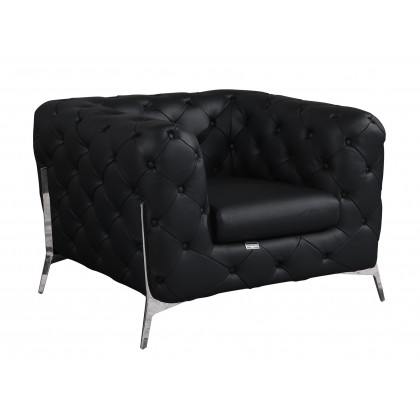 GUF 970 Sofa with 2 Chair Set - Black, Genuine Leather