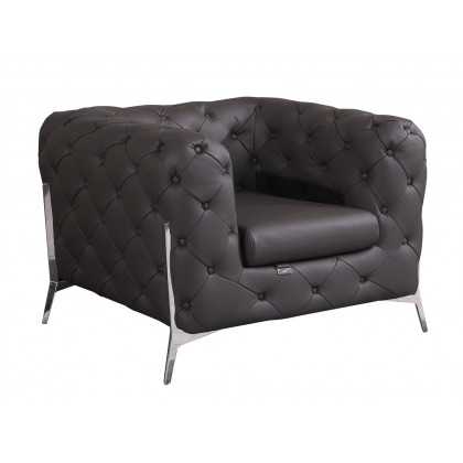 GUF 970 Sofa with 2 Chair Set - Brown, Genuine Leather