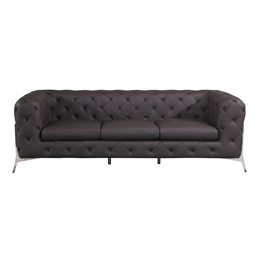 GUF 970 Sofa with 2 Chair Set - Brown, Genuine Leather