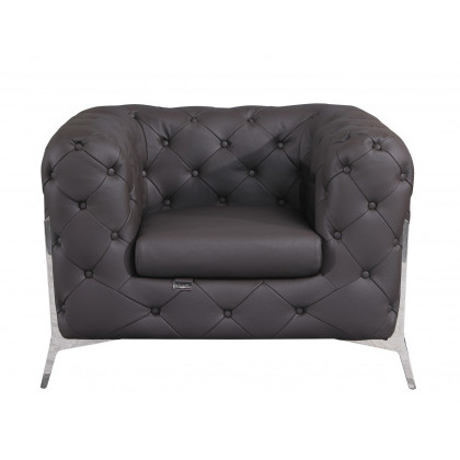 GUF 970 Sofa with 2 Chair Set - Brown, Genuine Leather