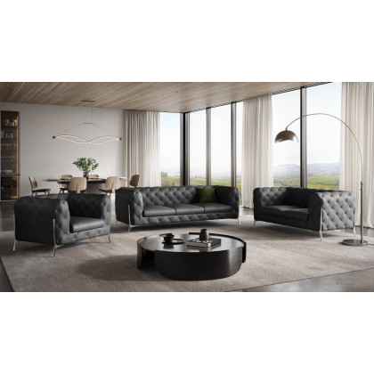 GUF 970 Sofa Set - Dark Gray, Genuine Italian Leather