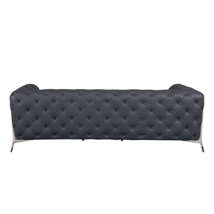 GUF 970 Sofa with 2 Chair Set - Dark Gray, Genuine Leather