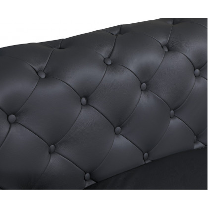 GUF 970 Sofa with 2 Chair Set - Dark Gray, Genuine Leather