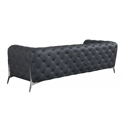 GUF 970 Sofa with 2 Chair Set - Dark Gray, Genuine Leather