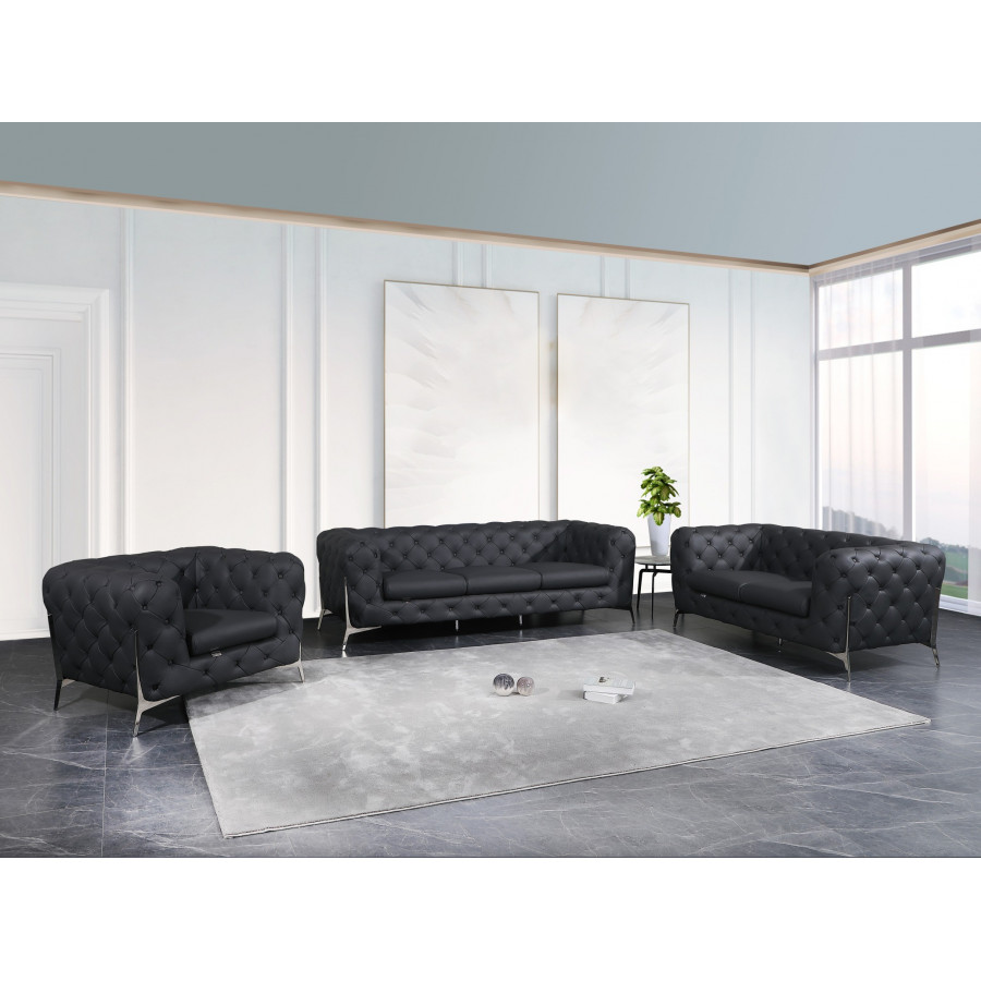GUF 970 Sofa Set - Dark Gray, Genuine Italian Leather