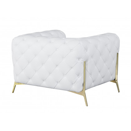 GUF 970 Sofa with 2 Chair Set - White, Genuine Leather