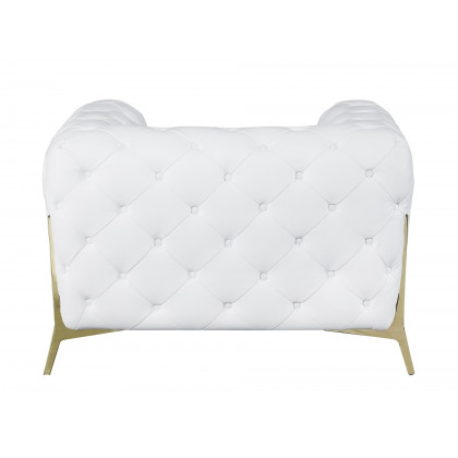 GUF 970 Sofa with 2 Chair Set - White, Genuine Leather