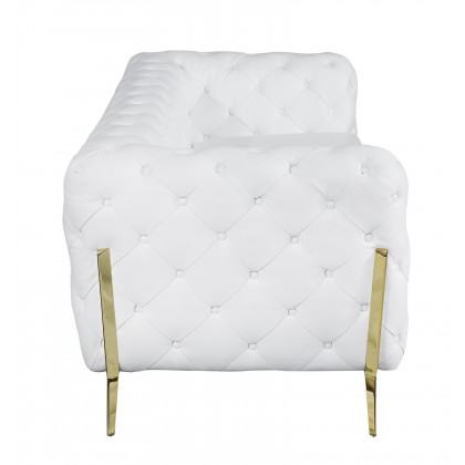 GUF 970 Sofa with 2 Chair Set - White, Genuine Leather