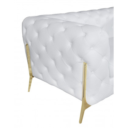 GUF 970 Sofa with 2 Chair Set - White, Genuine Leather