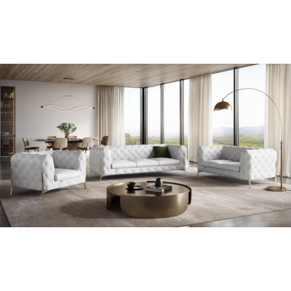 GUF 970 Sofa Set - White, Genuine Italian Leather