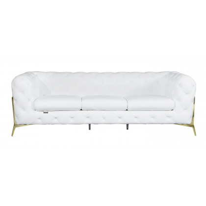 GUF 970 Sofa with 2 Chair Set - White, Genuine Leather