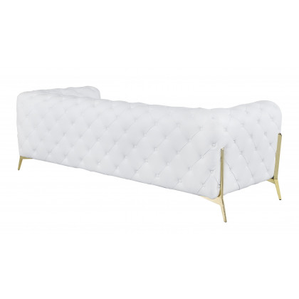 GUF 970 Sofa with 2 Chair Set - White, Genuine Leather