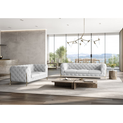 GUF 970 Sofa with Loveseat - White, Genuine Italian Leather