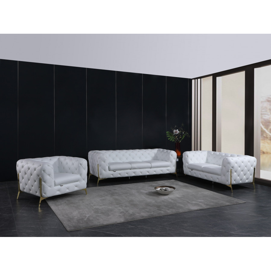 GUF 970 Sofa Set - White, Genuine Italian Leather