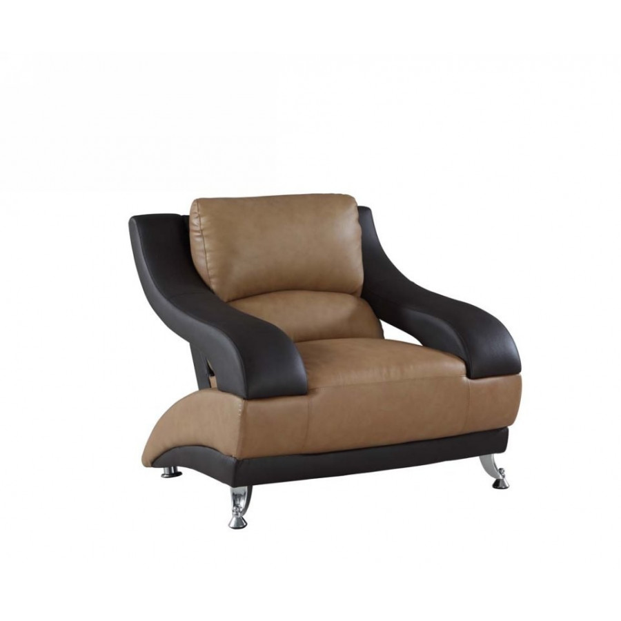GUF - 982 Two-Tone Chair in Black/Brown, Leather