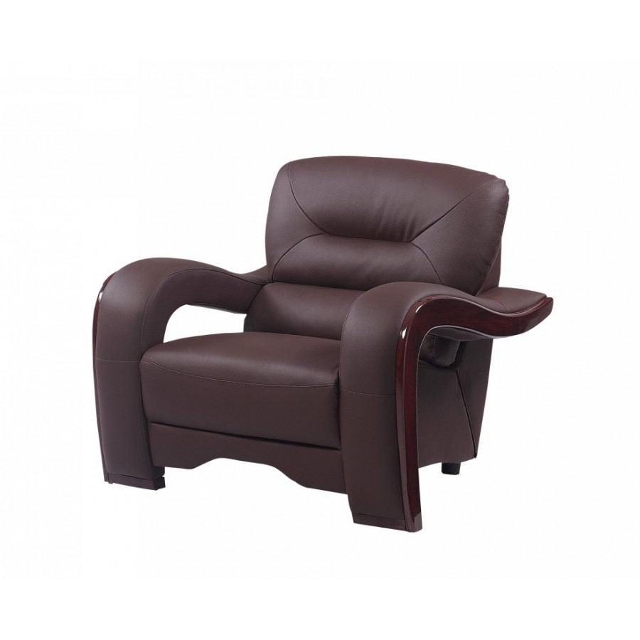 GUF - 992 Armchair in Brown, Leather Match