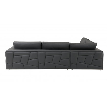 GUF 998 Left Facing Sectional - Dark Gray, Genuine Italian Leather