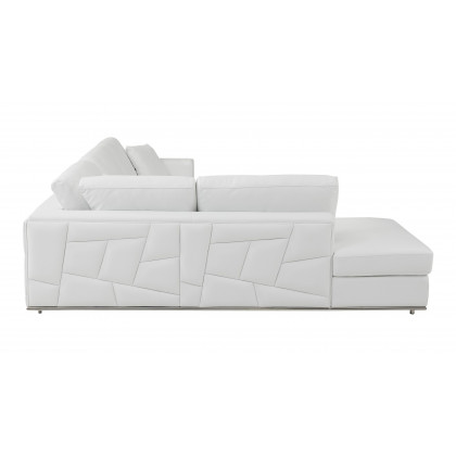 GUF 998 Left Facing Sectional - White, Genuine Italian Leather
