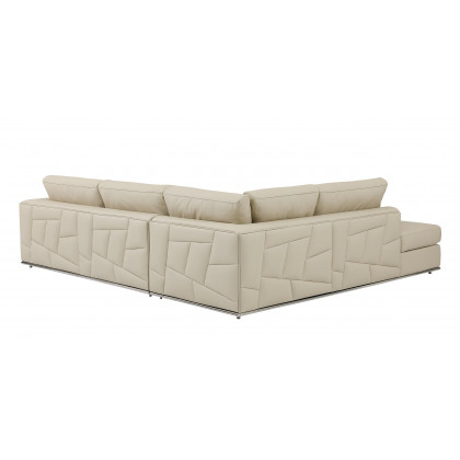 GUF 998 Left Facing Sectional - Cream, Genuine Italian Leather