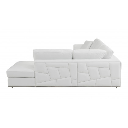 GUF 998 Right Facing Sectional Sofa - White, Genuine Italian Leather